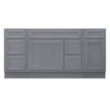 Vanity Art 66 in. W x 21 in. D x 32.5 in. H Bath Vanity Cabinet without Top in Silver