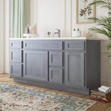 Vanity Art 66 in. W x 21 in. D x 32.5 in. H Bath Vanity Cabinet without Top in Silver