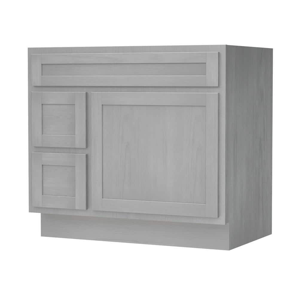 Vanity Art 36 in. W x 21 in. D x 32.5 in. H 2-Left Drawers Bath Vanity Cabinet without Top in Silver