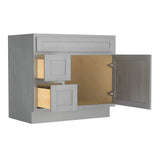 Vanity Art 36 in. W x 21 in. D x 32.5 in. H 2-Left Drawers Bath Vanity Cabinet without Top in Silver