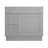 Vanity Art 36 in. W x 21 in. D x 32.5 in. H 2-Left Drawers Bath Vanity Cabinet without Top in Silver