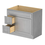 Vanity Art 36 in. W x 21 in. D x 32.5 in. H 2-Left Drawers Bath Vanity Cabinet without Top in Silver