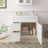 Vanity Art 36 in. W x 21 in. D x 32.5 in. H 2-Left-Drawers Bath Vanity Cabinet without Top in White