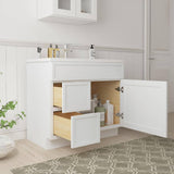 Vanity Art 36 in. W x 21 in. D x 32.5 in. H 2-Left-Drawers Bath Vanity Cabinet without Top in White