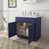 Vanity Art 39 in. W. x 21 in. D x 32.5 in. H 2-Doors Bath Vanity Cabinet without Top in Blue