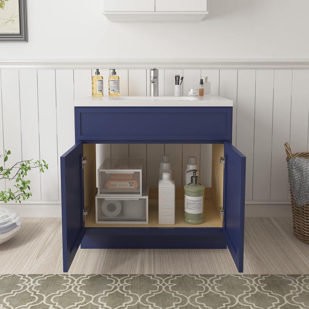 Vanity Art 39 in. W. x 21 in. D x 32.5 in. H 2-Doors Bath Vanity Cabinet without Top in Blue