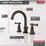 Delta Chamberlain 8 in. Widespread 2-Handle Bathroom Faucet in Venetian Bronze