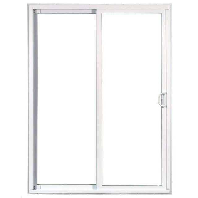 72 in. x 80 in. 50 Series White Vinyl Sliding Patio Door Left-Hand Fixed Panel with Blinds