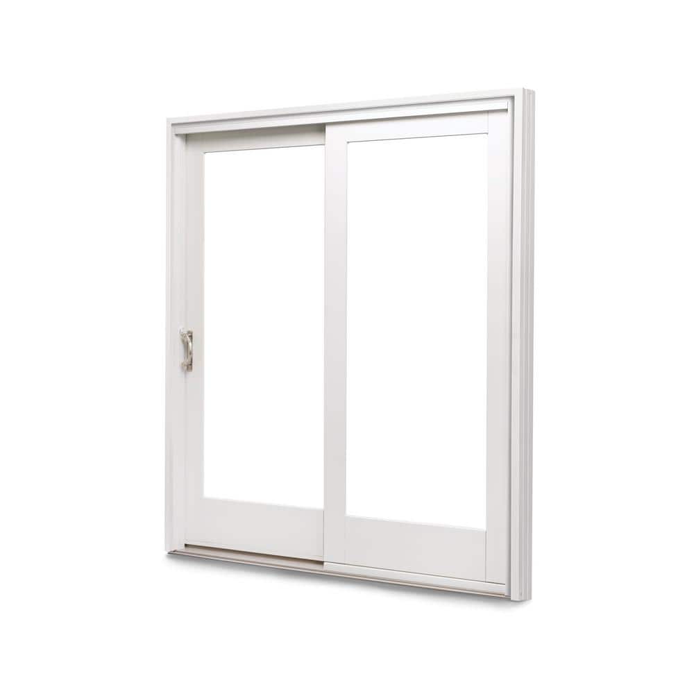 71-1/4 in. x 79-1/2 in. 400 Series White Left-Hand Frenchwood Gliding Patio Door with Pine Interior and ORB Hardware