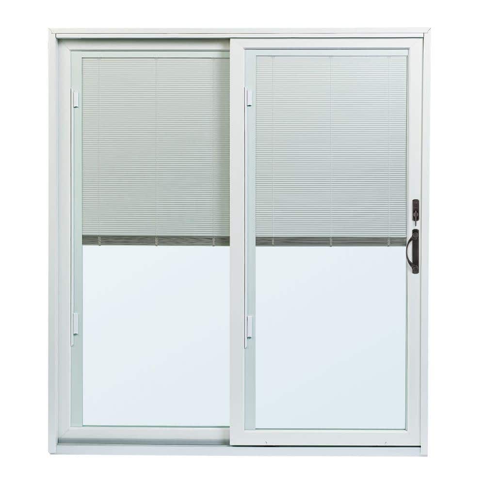 70-1/2 in. x 79-1/2 in. 200 Series White Left-Hand Perma-Shield Gliding Patio Door w/ White Int, Blinds and ORB Hardware