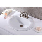 ANZZI Cadenza Series 20.5 x 18 in. Vitreous China Drop-In Bathroom Sink Basin, 7.5 in. Bowl Depth, White
