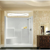 Everyday 60 in. x 36 in. x 79 in. 1-Piece Shower Stall with Left Seat and Center Drain in White