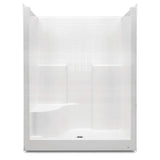 Everyday 60 in. x 36 in. x 79 in. 1-Piece Shower Stall with Left Seat and Center Drain in White