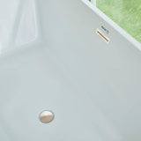Vanity Art Talence 59 in. Acrylic Flatbottom Freestanding Bathtub in White/Brushed Nickel