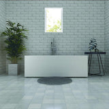 Vanity Art Talence 59 in. Acrylic Flatbottom Freestanding Bathtub in White/Brushed Nickel