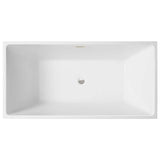 Vanity Art Talence 59 in. Acrylic Flatbottom Freestanding Bathtub in White/Brushed Nickel