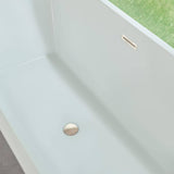 Vanity Art Nantes 67 in. x 30 in. Acrylic Freestanding Soaking Bathtub with Center Drain in White/Brushed Nickel