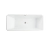 Vanity Art Nantes 67 in. x 30 in. Acrylic Freestanding Soaking Bathtub with Center Drain in White/Brushed Nickel