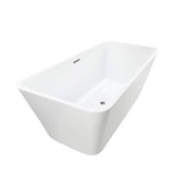 Vanity Art Nantes 67 in. x 30 in. Acrylic Freestanding Soaking Bathtub with Center Drain in White/Brushed Nickel