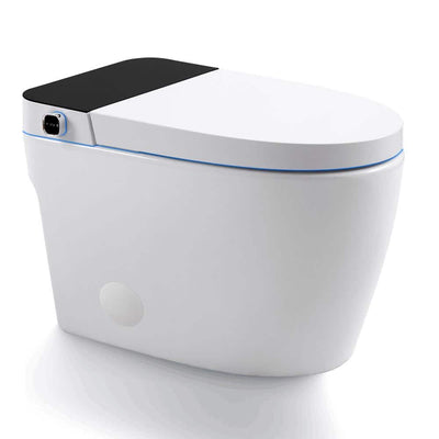BWE Stylement Tankless Smart Bidet 1-Piece Toilet in White with Auto Open/Close and Heated Seat