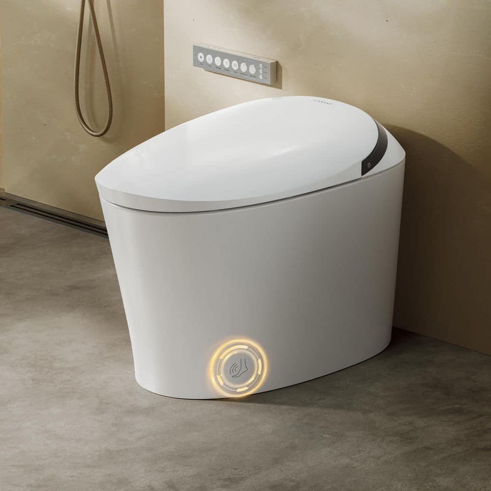 CANEST Elongated Smart Bidet Toilet Single Flush 1.08/1.45 GPF with He ...