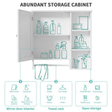 Cesicia 28.85 in. W x 28 in. H Rectangular Surface Mount White Bathroom Medicine Cabinet with Mirror and 2 Open Shelves