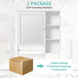 Cesicia 28.85 in. W x 28 in. H Rectangular Surface Mount White Bathroom Medicine Cabinet with Mirror and 2 Open Shelves