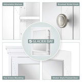 Glacier Bay 23-1/2 in. W x 32-1/2 in. H Framed Surface-Mount Bathroom Medicine Cabinet with Mirror, White