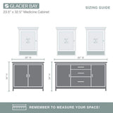 Glacier Bay 23-1/2 in. W x 32-1/2 in. H Framed Surface-Mount Bathroom Medicine Cabinet with Mirror, White