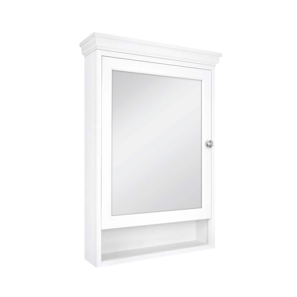 Glacier Bay 23-1/2 in. W x 32-1/2 in. H Framed Surface-Mount Bathroom Medicine Cabinet with Mirror, White