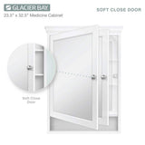 Glacier Bay 23-1/2 in. W x 32-1/2 in. H Framed Surface-Mount Bathroom Medicine Cabinet with Mirror, White