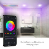Globe Electric Smart Integrated LED 4 in Round RGB + Tuneable White Canless Recessed Light for Kitchen Bathroom Livingroom, White