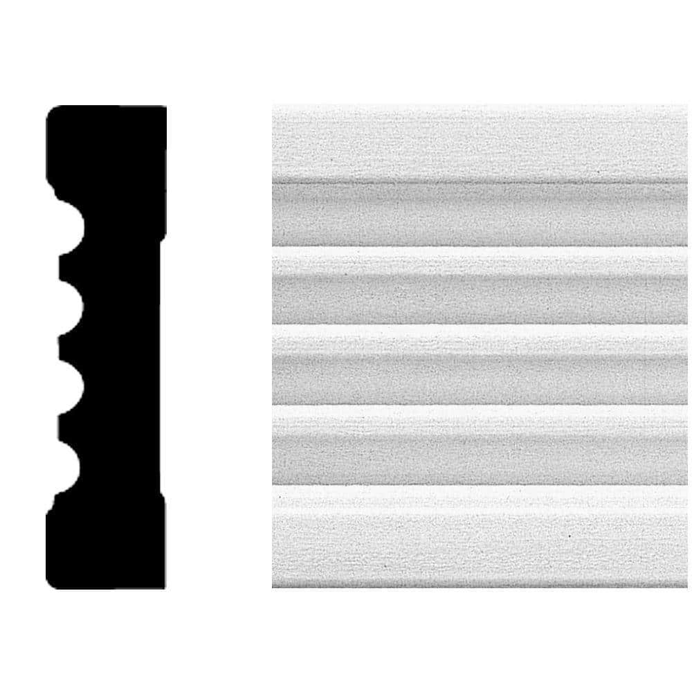 Fara Home HOUSE OF FARA 8583 3/4 in. x 3 in. x 96 in. Primed MDF Fluted Casing ...