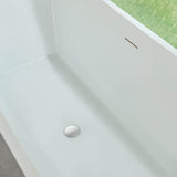 Vanity Art Nantes 67 in. x 30 in. Acrylic Freestanding Soaking Bathtub with Center Drain in White/Integrated Overflow