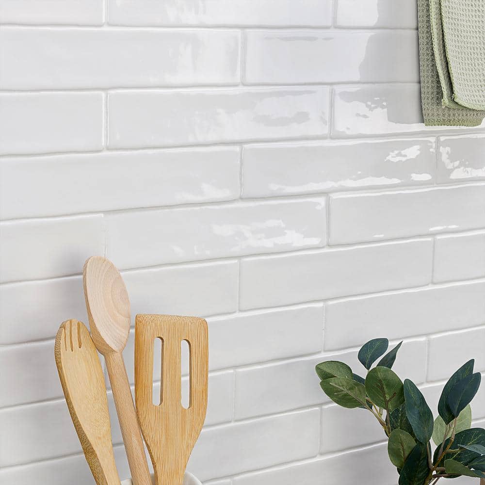 Ivy Hill Tile Newport White 2 in. x 10 in. x 11mm Polished Ceramic