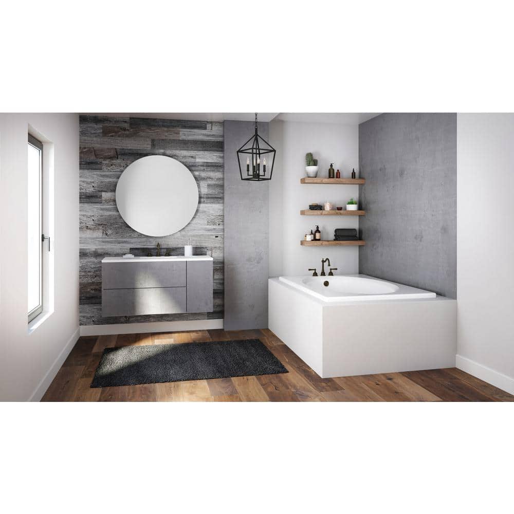 Jacuzzi PROJECTA 60 in. x 42 in. Acrylic Rectangular Drop-in Whirlpool Bathtub in White