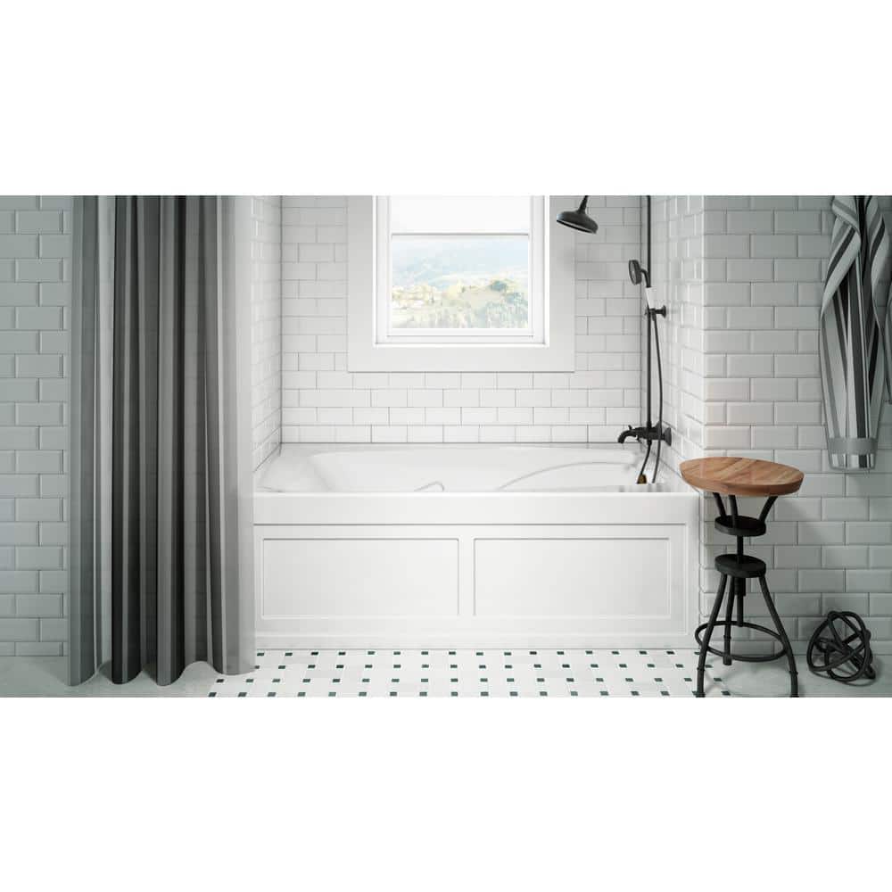 Jacuzzi CETRA 60 in. x 32 in. Acrylic Rectangular Drop-In Right-Drain Whirlpool Bathtub in White