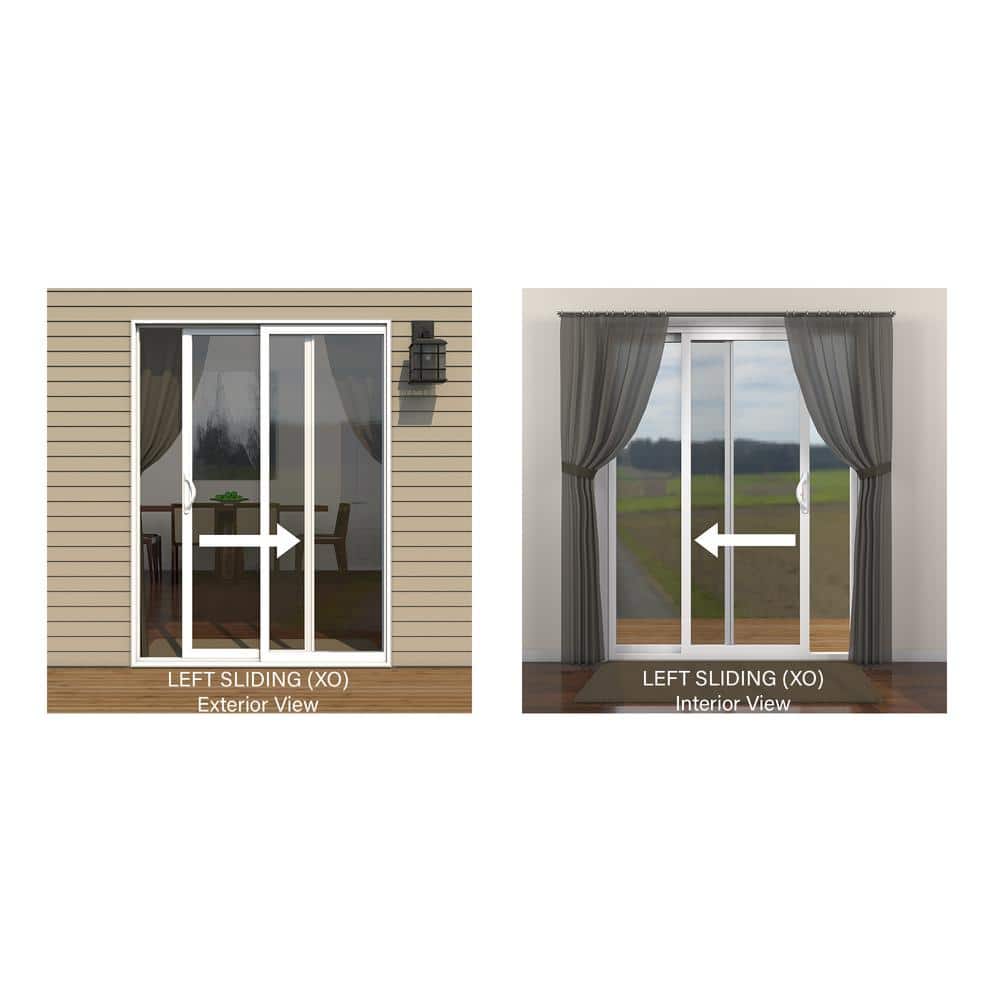 JELD-WEN V-4500 72 in. x 80 in. White Vinyl Left-Hand Full Lite Sliding Patio Door