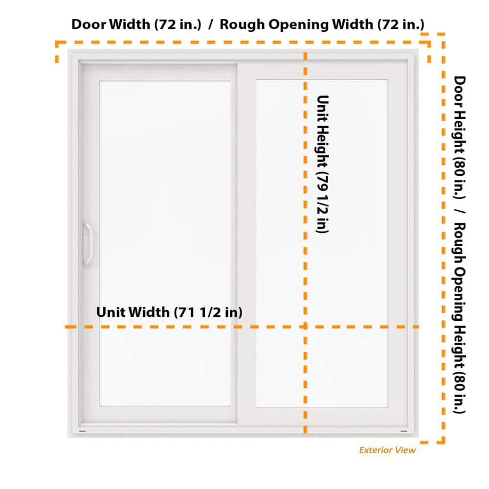JELD-WEN V-4500 72 in. x 80 in. White Vinyl Left-Hand Full Lite Sliding Patio Door