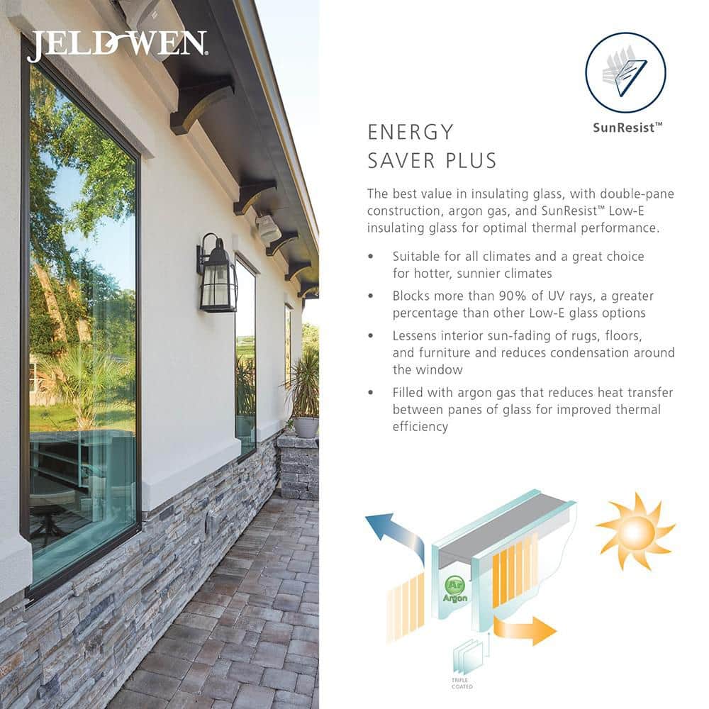 JELD-WEN V-4500 72 in. x 80 in. White Vinyl Left-Hand Full Lite Sliding Patio Door