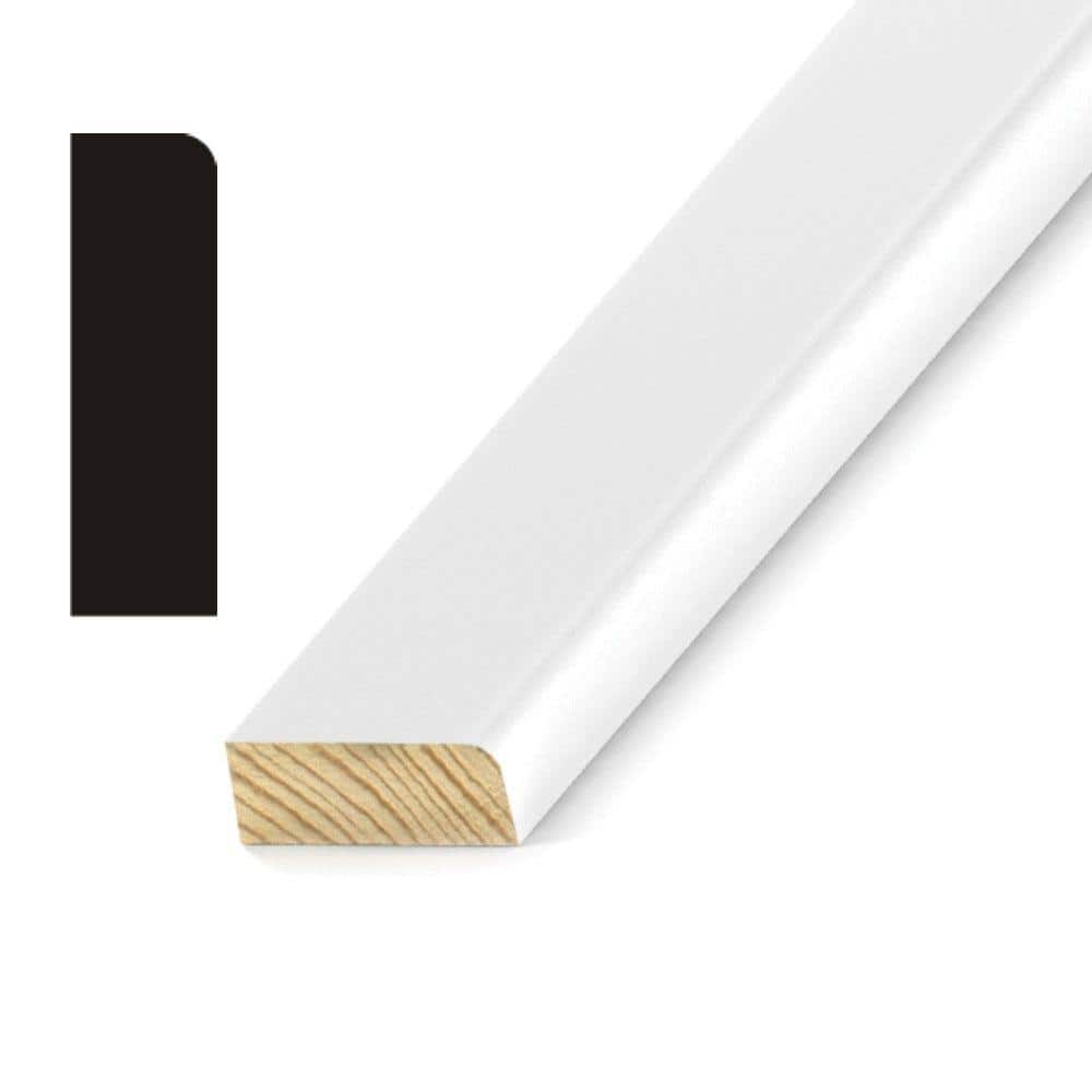 Kelleher Round Edge 3/8 in. x 1-1/4 in. x 7 ft. Primed Pine Stop Mould ...