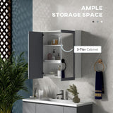 kleankin Wall Mounted Bathroom Medicine Cabinet 27 in. W x 30 in. H with Mirror Rectangular MDF Medicine Cabinet with Mirror