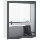 kleankin Wall Mounted Bathroom Medicine Cabinet 27 in. W x 30 in. H with Mirror Rectangular MDF Medicine Cabinet with Mirror