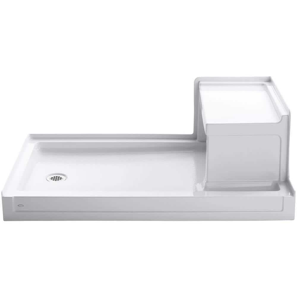 Kohler Tresham Duschwanne 152,4 X 91,4 Cm Mit Integriertem Sitz & Rechtem Ablauf - Eisgrau