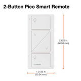 Lutron Pico Smart Remote (2-Button with Raise/Lower) for Caseta Smart Dimmer Switch, White (PJ2-2BRL-GWH-L01)
