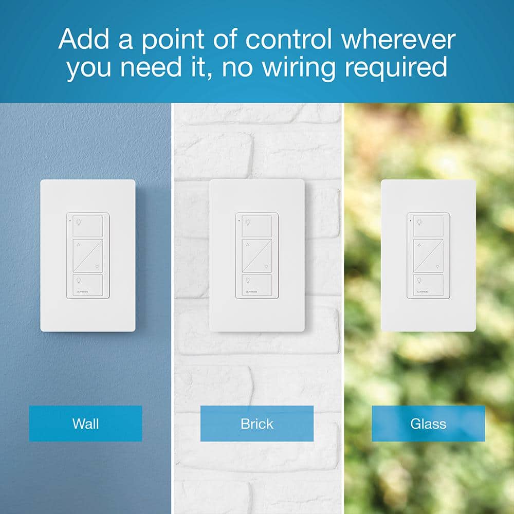 Lutron Pico Smart Remote (2-Button with Raise/Lower) for Caseta Smart Dimmer Switch, White (PJ2-2BRL-GWH-L01)