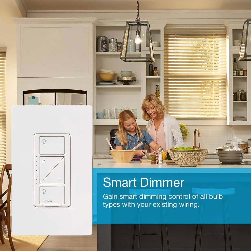 Lutron Caseta Smart Lighting Starter Kit with Smart Hub, Pico Remote, and 2 Dimmer Switches, White (CASETA-2DIMMER-BNDL)