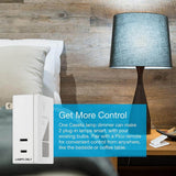 Lutron Caseta Smart Lighting Lamp Dimmer for Table Lamps, 100W LED Bulbs (PD-3PCL-WH)