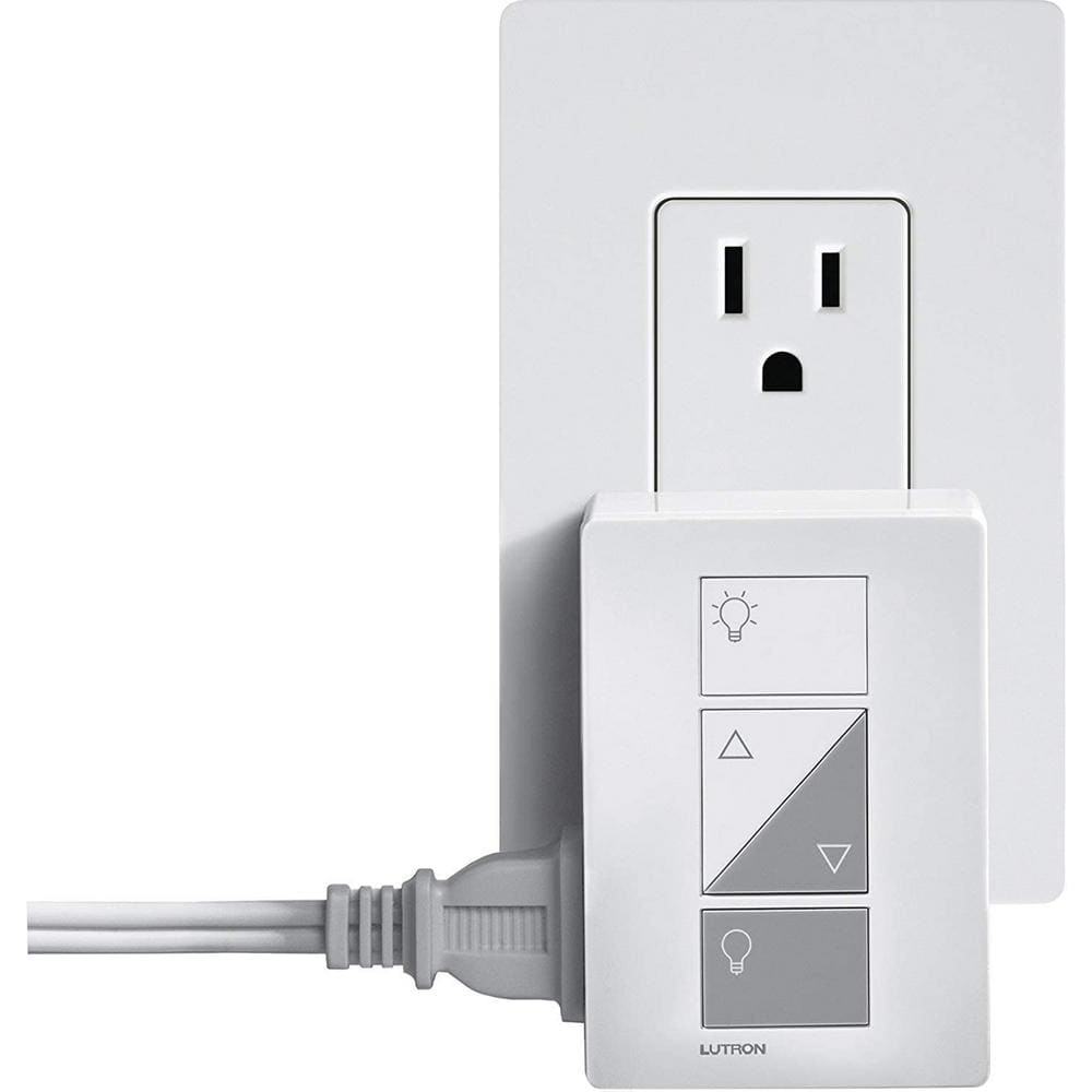 Lutron Caseta Smart Lighting Lamp Dimmer for Table Lamps, 100W LED Bulbs (PD-3PCL-WH)