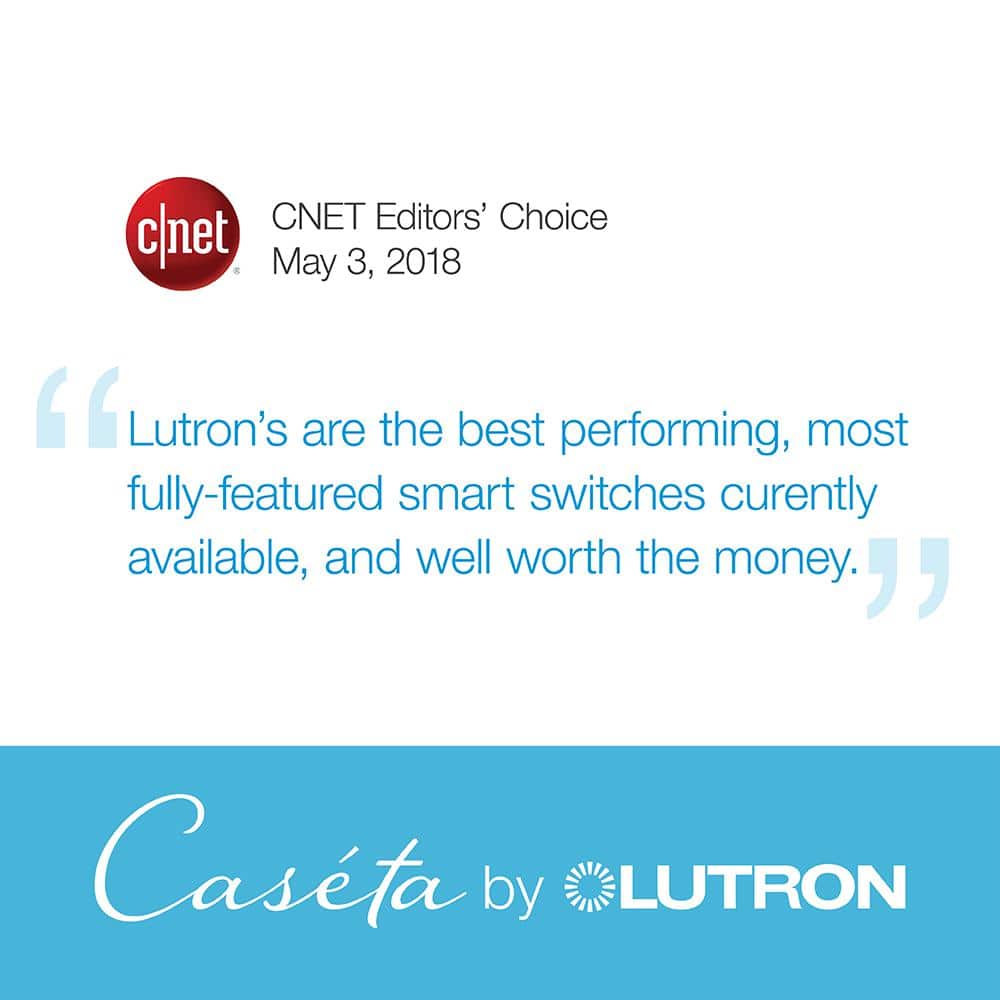 Lutron Caseta Smart Lighting Lamp Dimmer for Table Lamps, 100W LED Bulbs (PD-3PCL-WH)